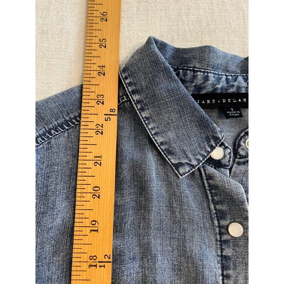 Jane and Delancey Lyocell Chambray Button Down Long Sleeve Shirt - S - Picture 7 of 9